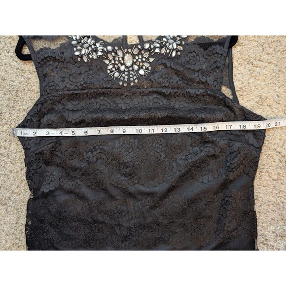 Women's Scarlett Black Lace Dress Sleeveless Stone Embellishments Size 16 - Picture 11 of 12